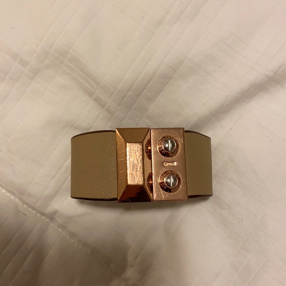 Henri Bendel Tan Leather Cuff Bracelet